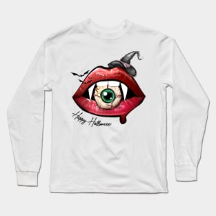 Vampire Lips eyeball Long Sleeve T-Shirt